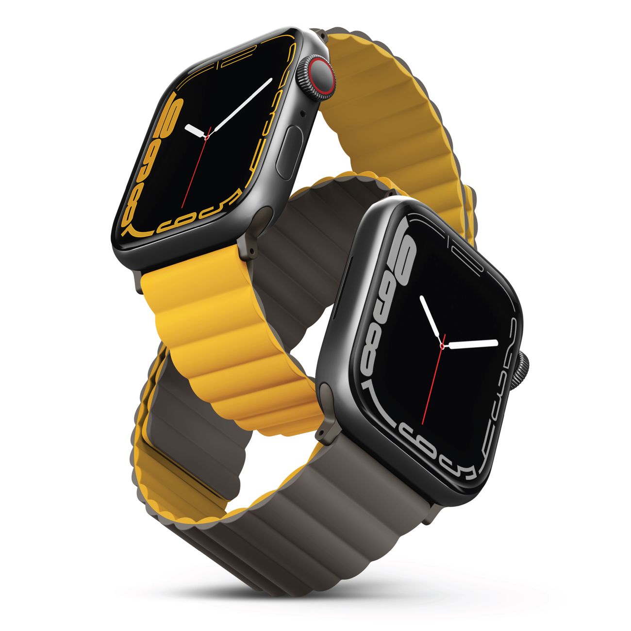 UNIQ Revix Reversible Magnetic Apple Watch Strap / Size 44 & 45 / Mustard & Khaki