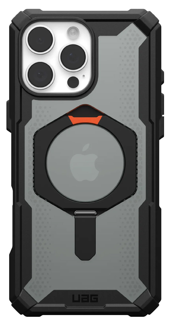 كفر UAG Plasma XTE لايفون 16 برو ماكس / يدعم MagSafe / ستاند + مسكة مدمجة / اسود و برتقالي