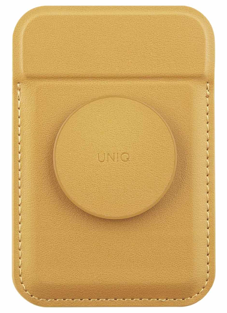 UNIQ Flixa Magnetic Phone Grip & Wallet / Supports MagSafe / Built-in Stand / Canary Yellow
