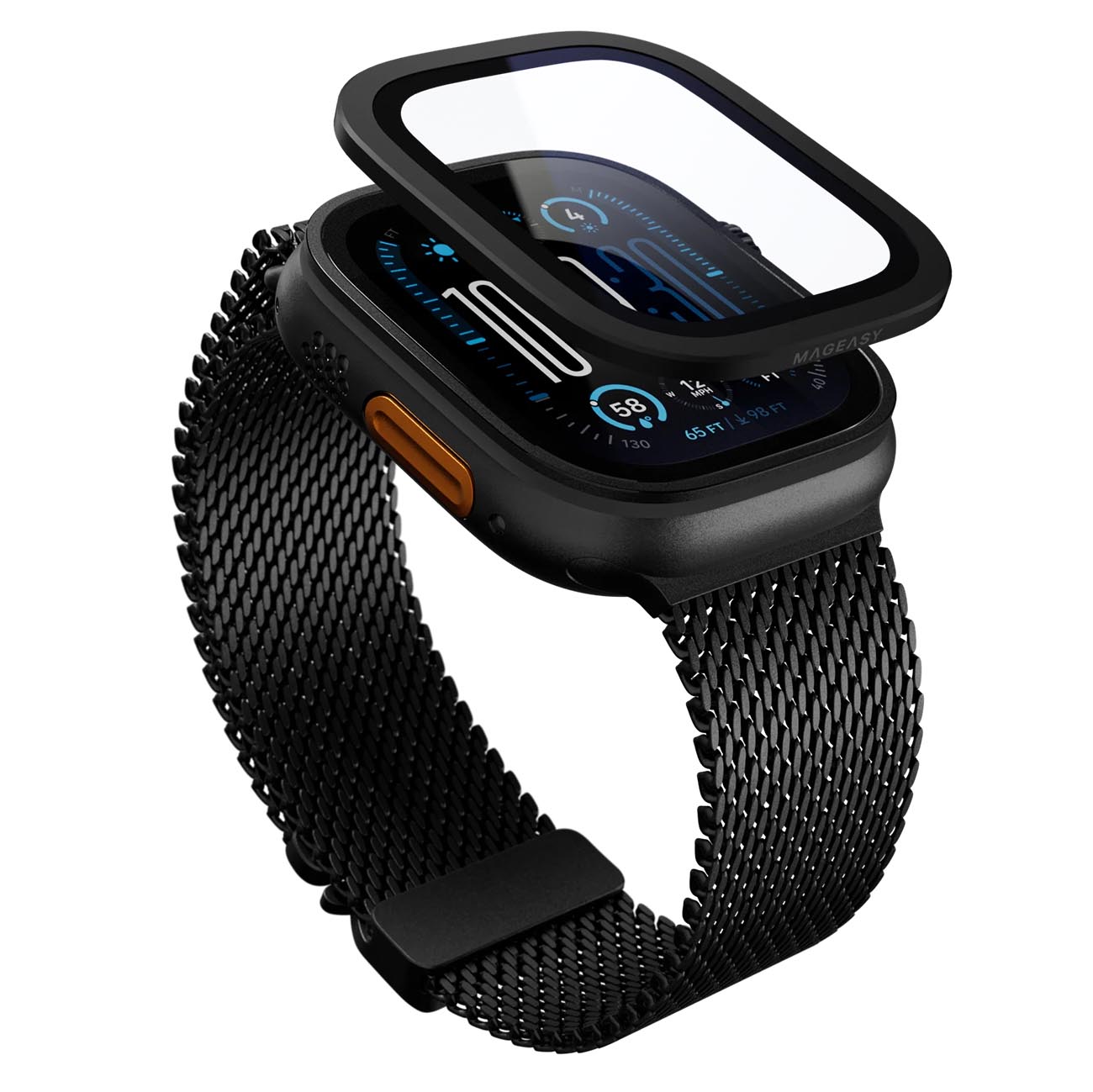 MagEasy Protector for Apple Watch Ultra & Ultra 2 / 49 / Titanium Frame / Drop Resistant / Black