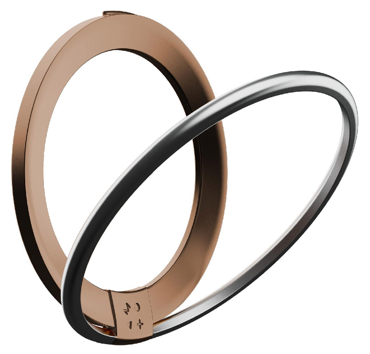 مسكة و ستاند Momax Hoop المغناطيسية / تدعم MagSafe / روز جولد
