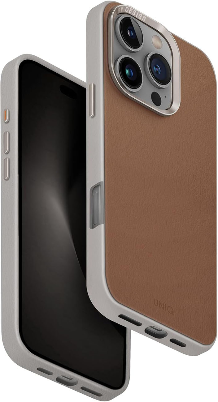 Uniq Lyden Case for iPhone 16 Pro / MagSafe / Drop Protection / Vegan Leather / Caramel