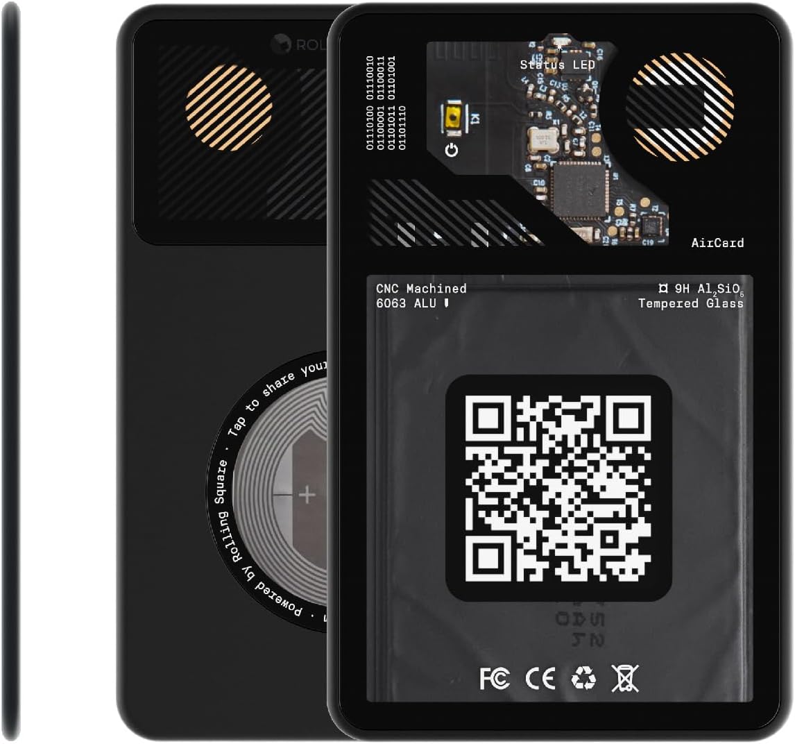 بطاقة Rolling Square AirCard لتعقب المحفظة / تشبك بلوتوث / تدعم تقنية ابل Find My / نحيفة جداً