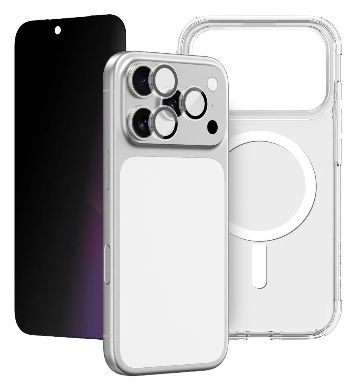 AmazingThing Bundle for iPhone 17 Pro Max / Clear Case + Screen Protector + Lens Protector