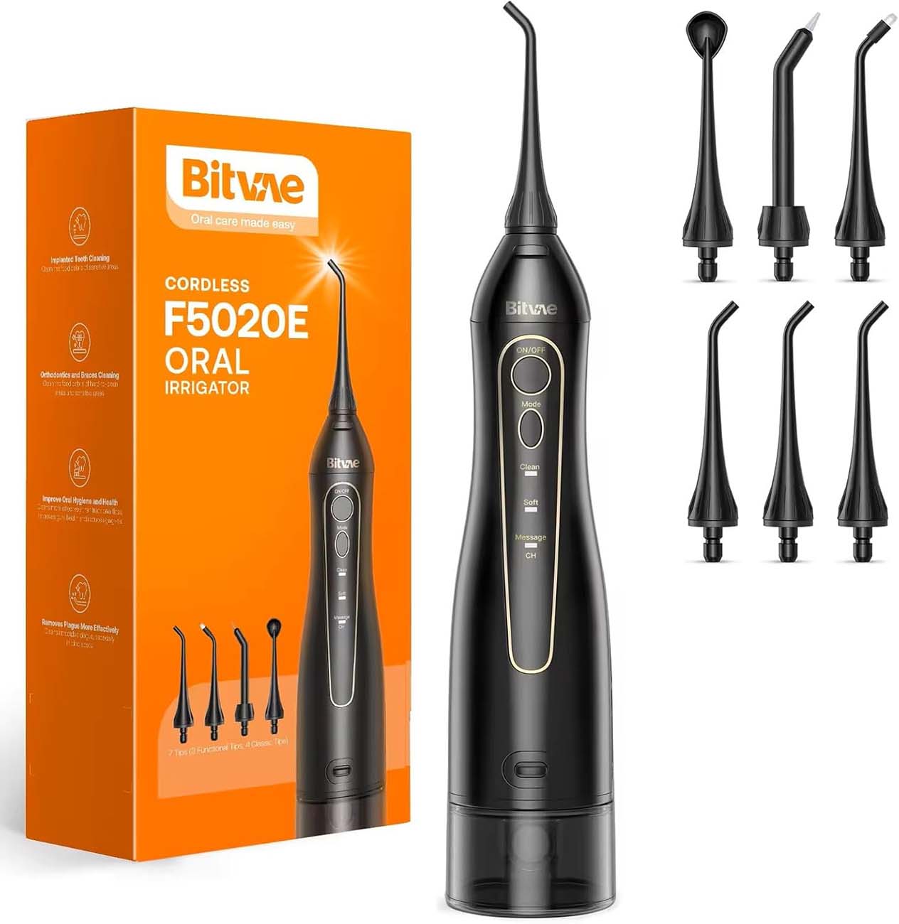 جهاز Bitvae F5020E لتنظيف الاسنان بضغط الماء / اسود