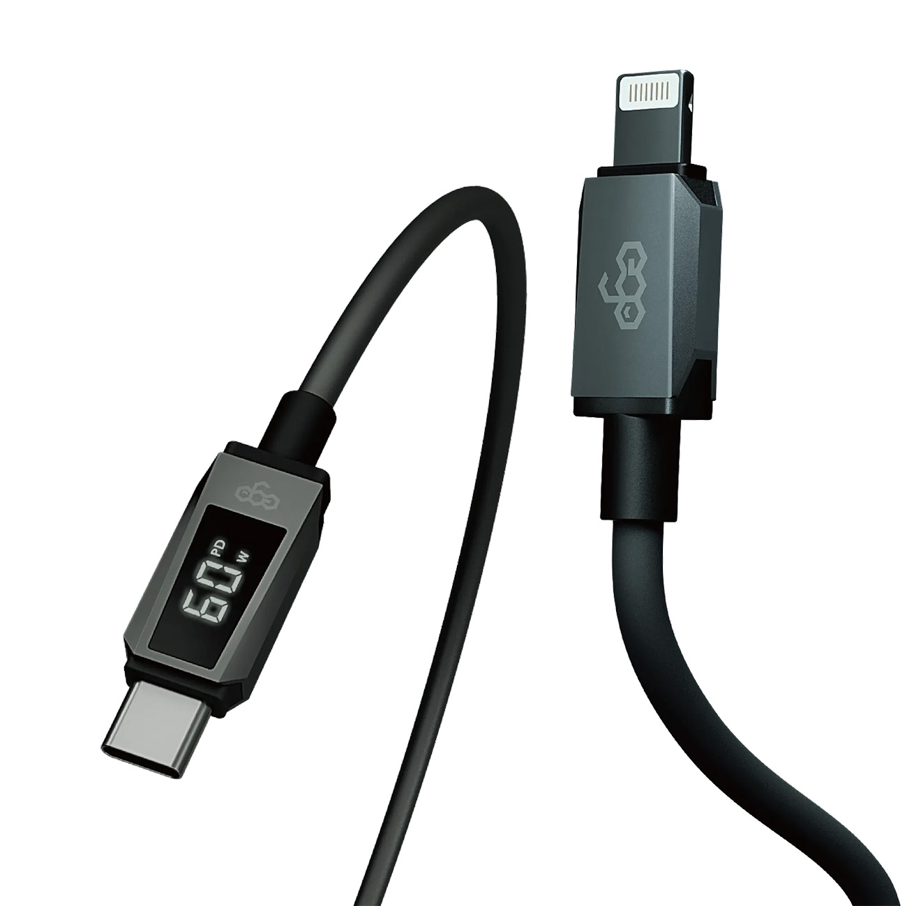 EGO Max Cable / Type-C to Lightning / Fast Charging / 60W Power / Built-in Display / 1.2 Meter