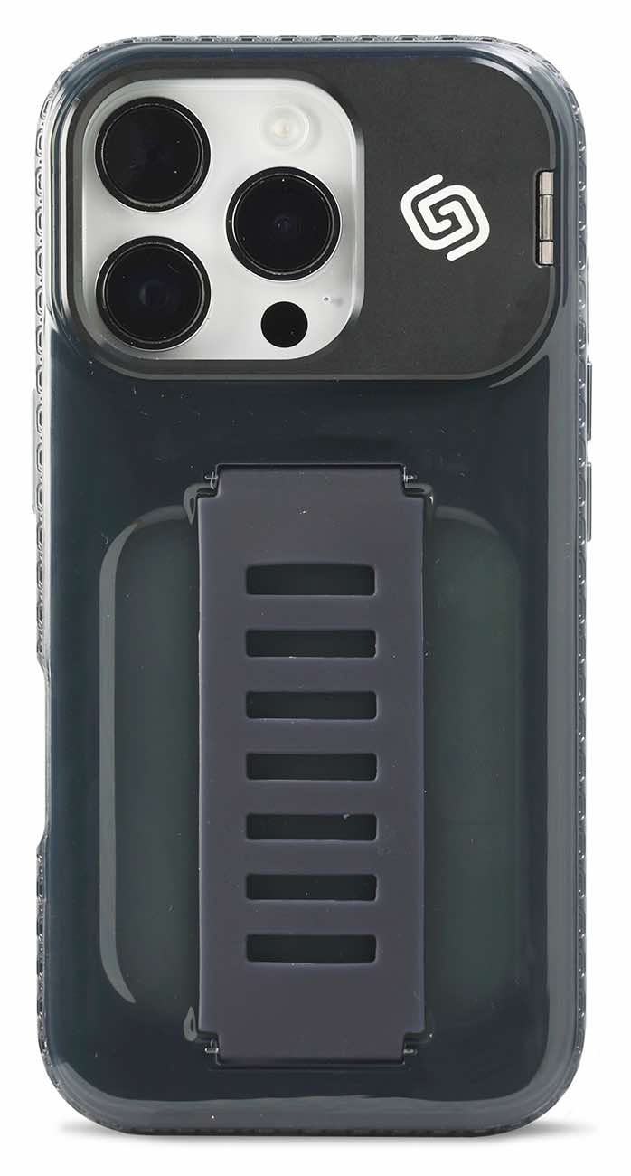 Grip2u Case for iPhone 16 Pro Max / Built-in Grip & Stand / Drop Resistant / Smoky