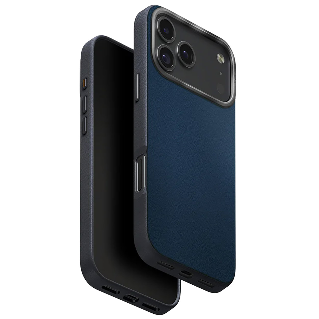 UNIQ Lyden DS Case for iPhone 17 Pro / MagSafe / Drop Protection / Vegan Leather / Steel Blue