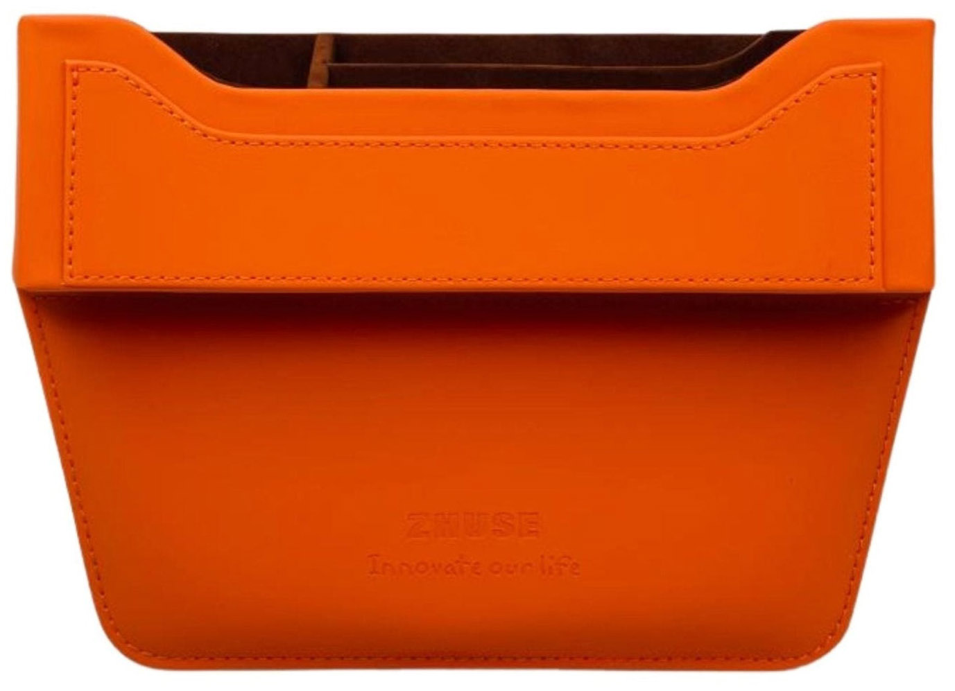 Zhuse Car Organizer / Can Be Used Between Seats Or As A Box / Orange / Small