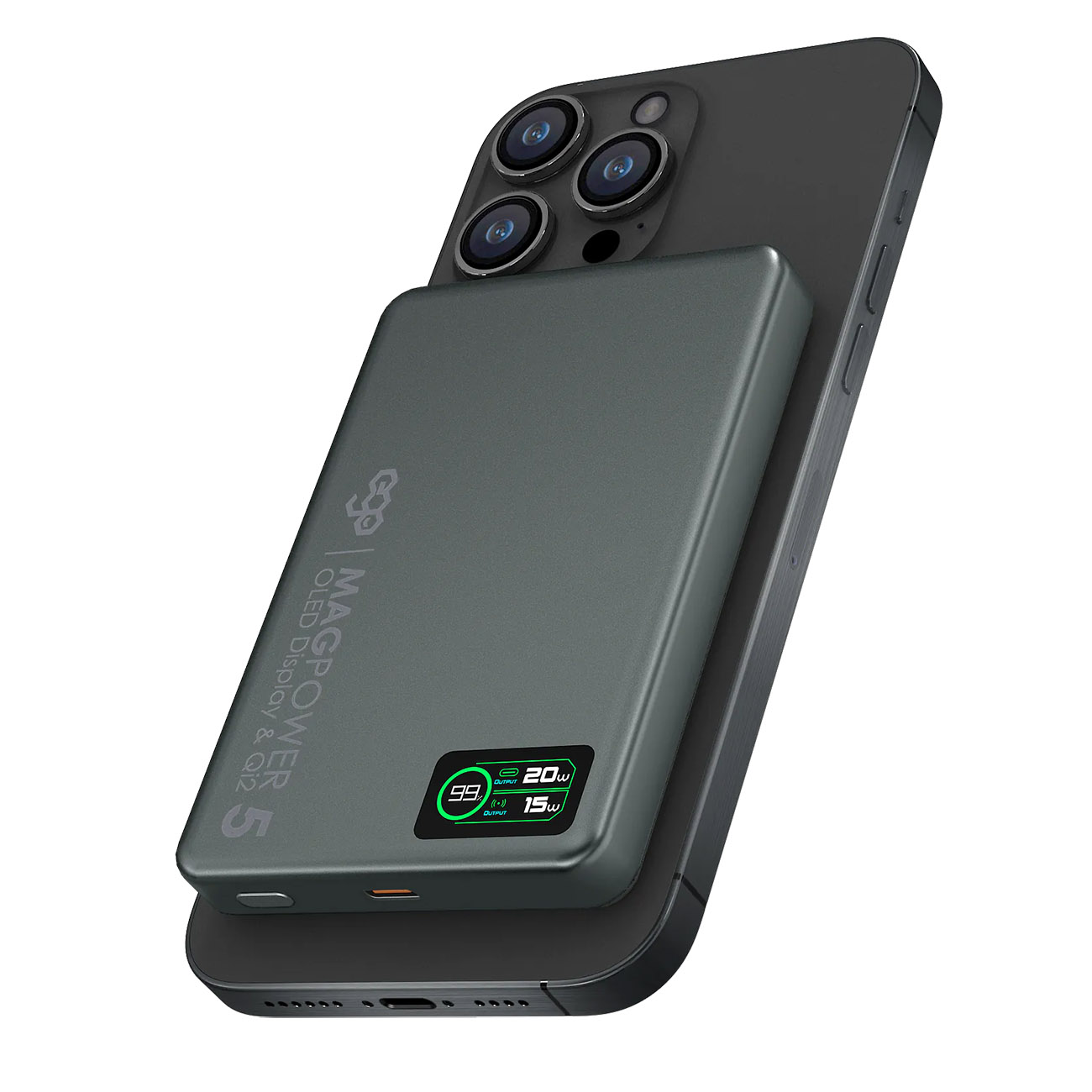 بطارية EGO Magpower المغناطيسية الجيل 5 / سعة 10 الاف mAh / تدعم MagSafe / رمادي