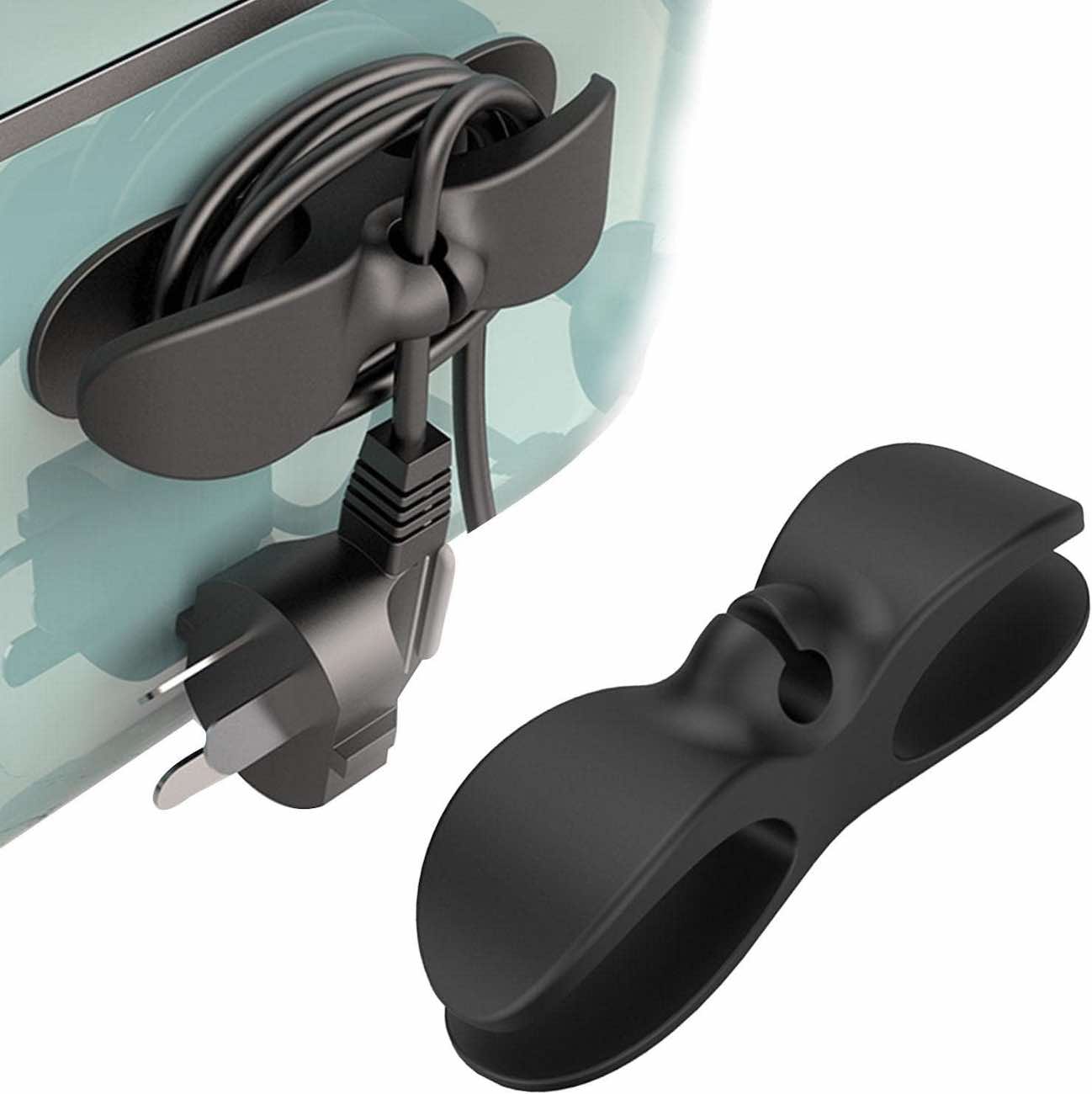 Cable Organizer / Silicone / Excellent for Organizing Long Cables / Built-in Adhesive