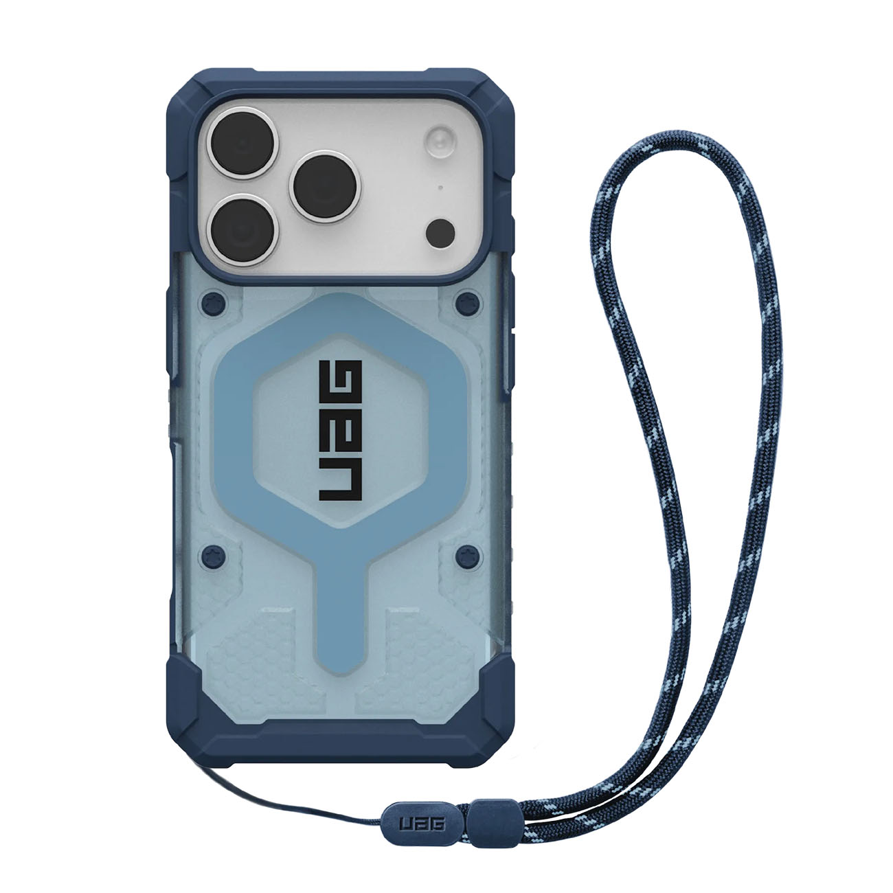كفر UAG Pathfinder لايفون 17 برو ماكس / يدعم MagSafe / مع حزام معصم / ضد الطيحات / ازرق