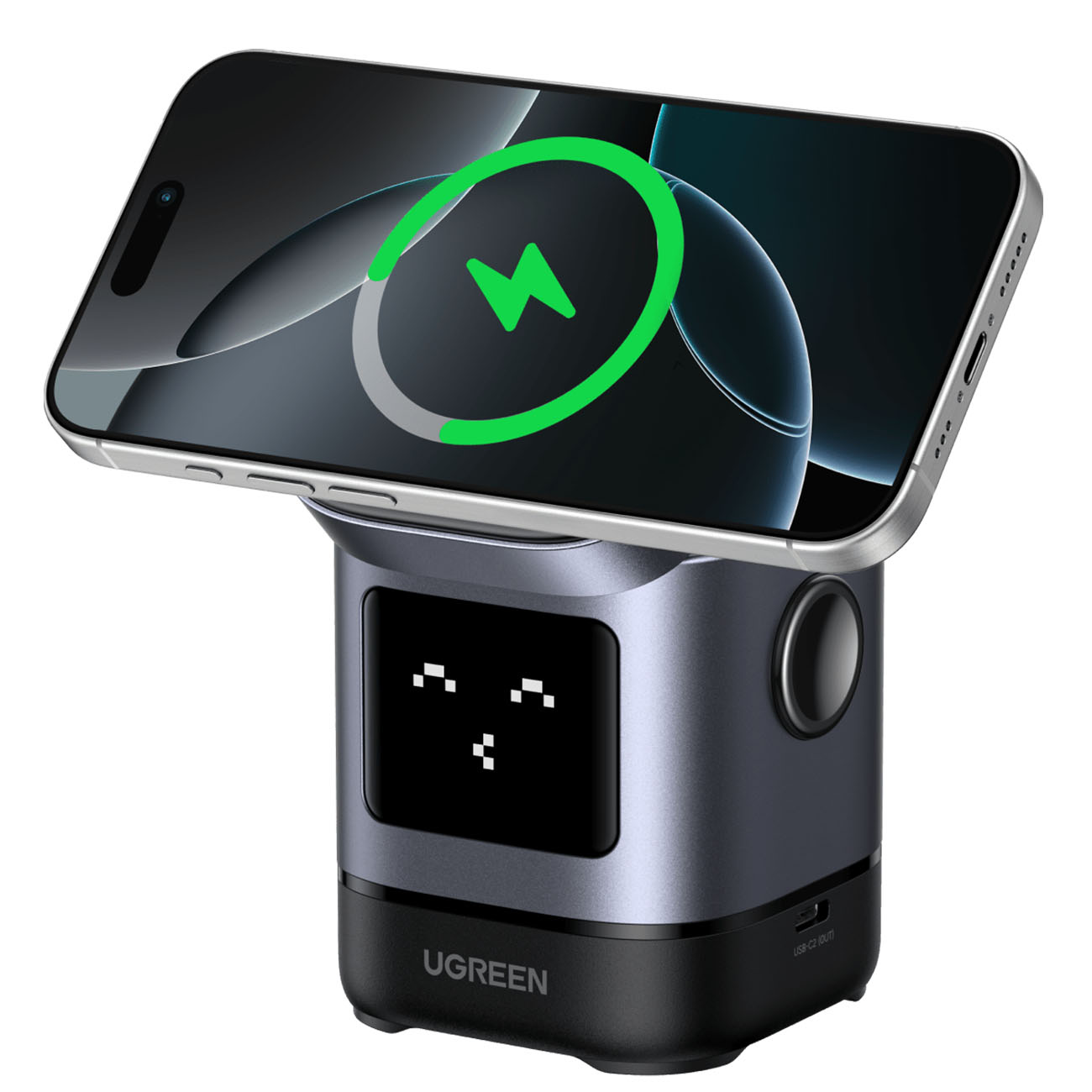 UGreen Uno Wireless & Cute Charger / Charges Phones & Earbuds / Type-C Port / 15W Power