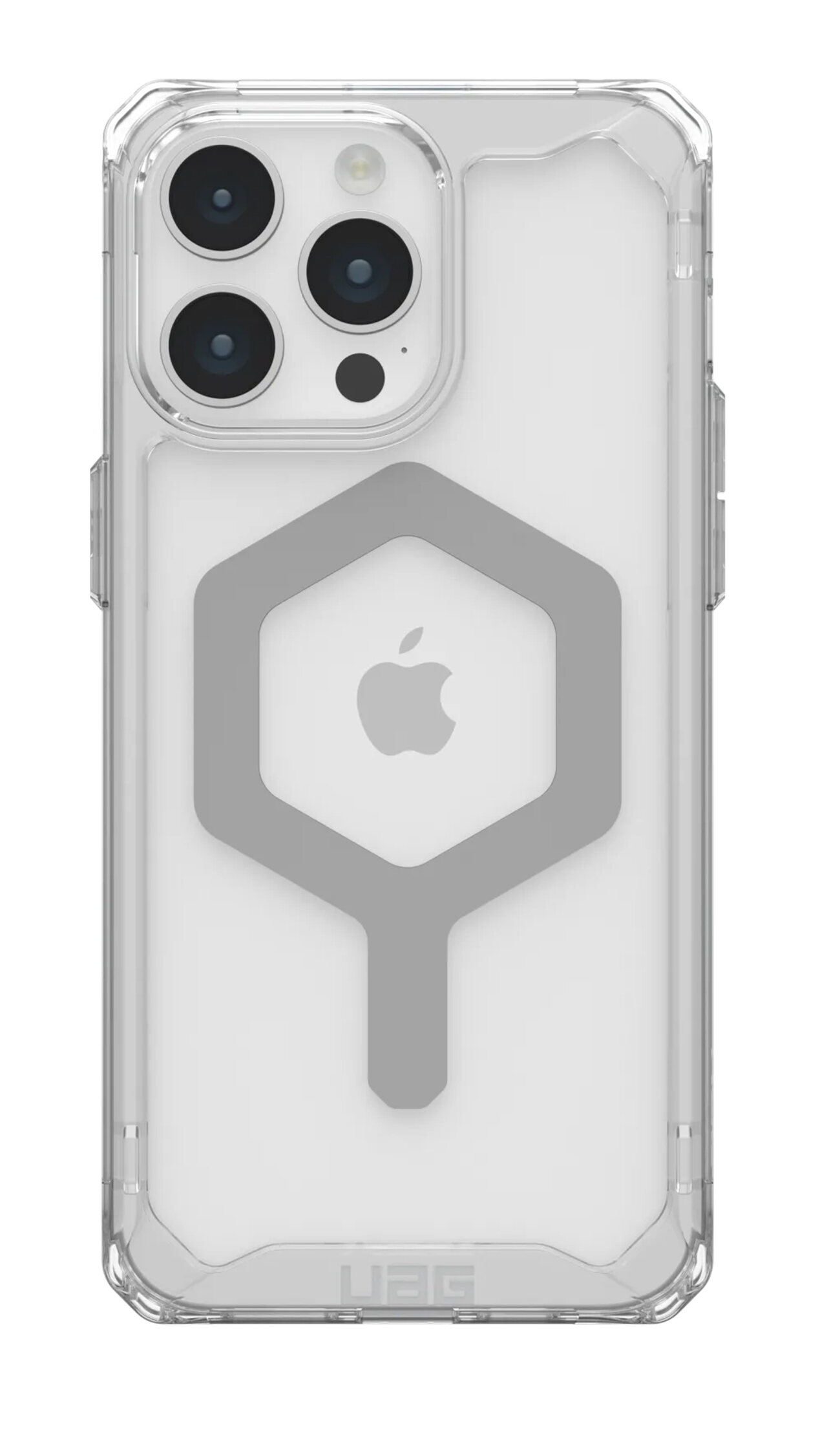UAG Plyo Case for iPhone 15 Pro / Supports MagSafe / Drop Resistant / Ice & Silver