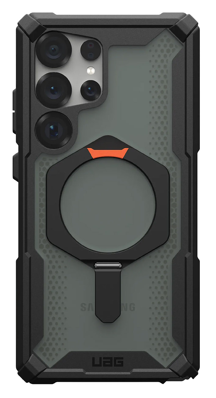 كفر UAG Plasma XTE لجلكسي S25 الترا / يدعم MagSafe / مع ستاند مدمج / ضد الطيحات / اسود و برتقالي
