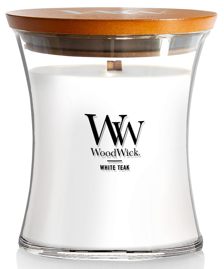 شمعة Woodwick المعطرة / خشب الساج / حجم متوسط