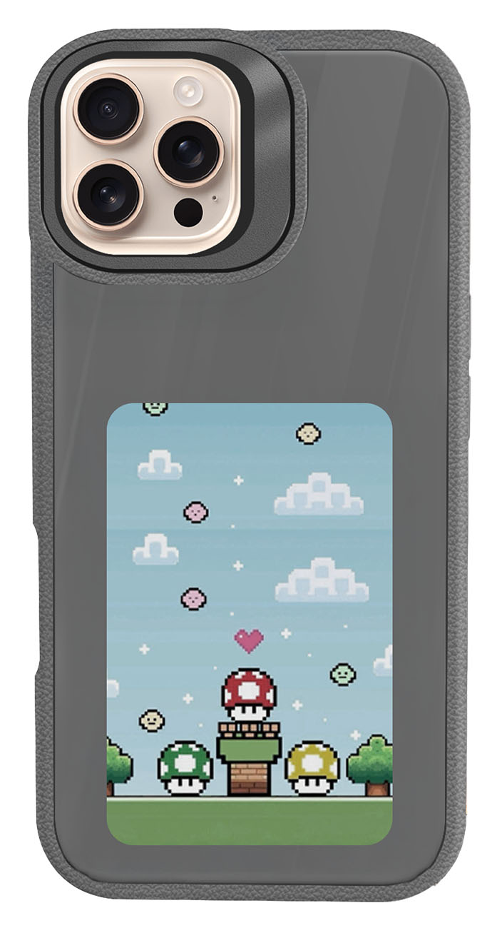 NFC Case for iPhone 16 Pro Max / With E-Ink Display / App Control / Built-in Stand / Grey