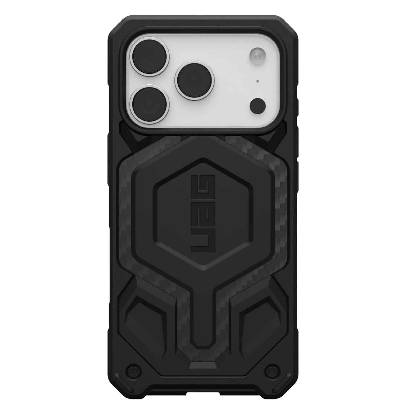 كفر UAG Monarch Pro لايفون 17 برو / يدعم MagSafe / ضد الطيحات / كاربون فايبر اسود