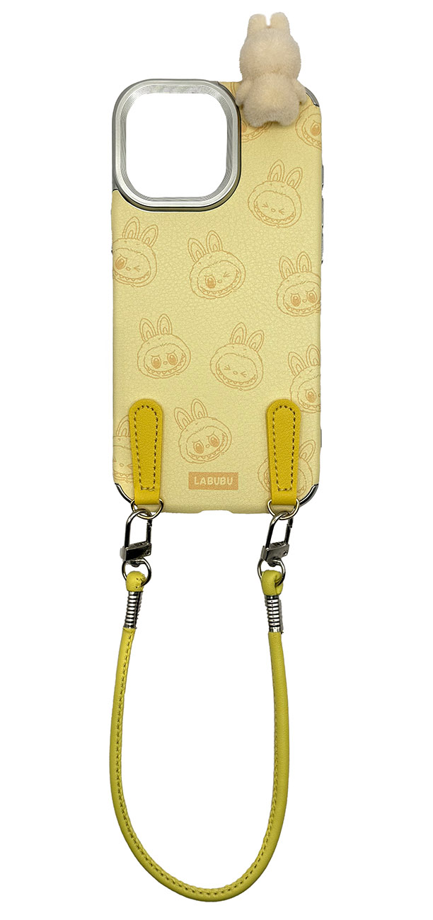 Labubu iPhone 15 Pro Max Case / With Wrist Strap / 3D Design / Drop & Scratch Resistant / Yellow