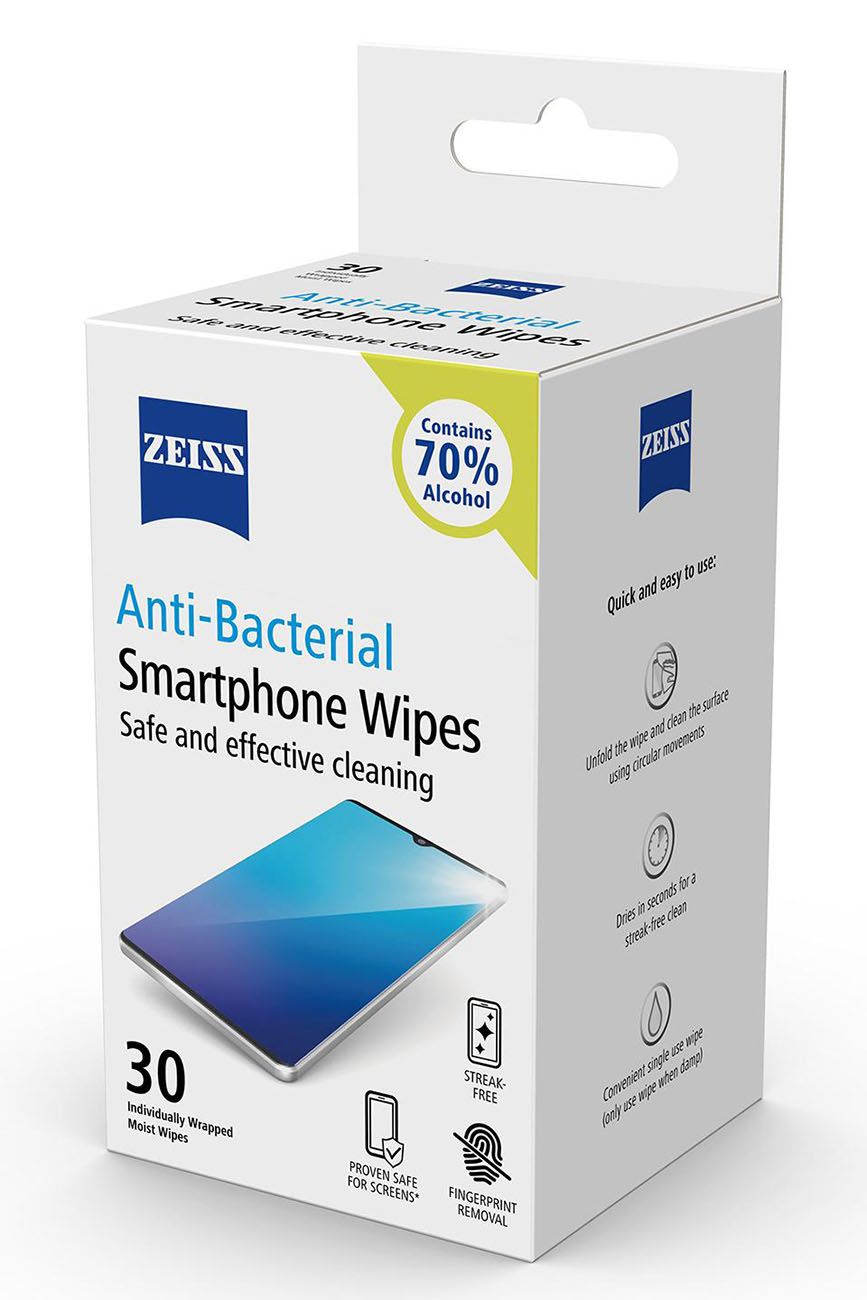 حزمة / مناديل مبللة لتنظيف الشاشات و الزجاج من ZEISS / ناعمة / 30 قطعة