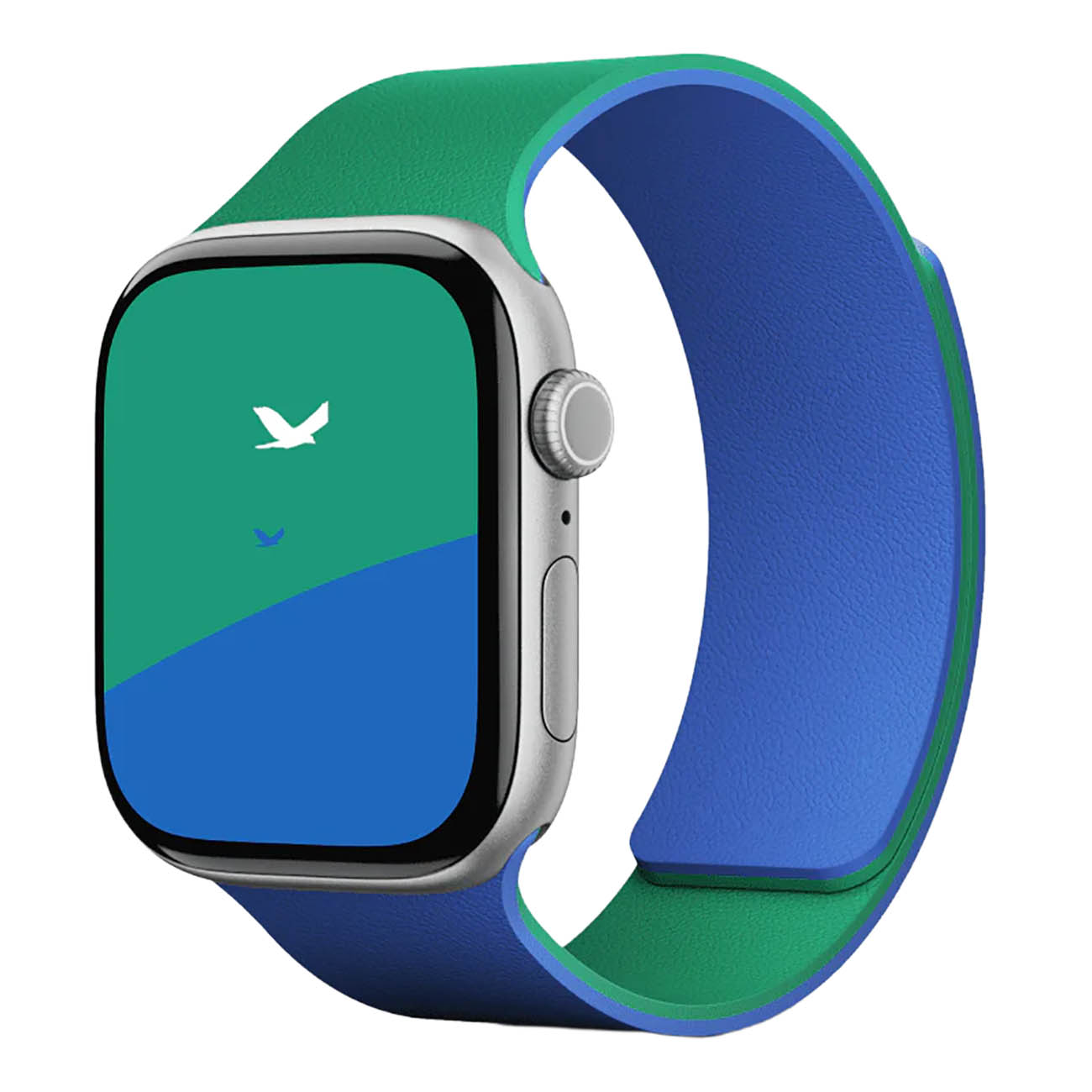 Moft Snap Apple Watch Band / 44 / 45 / 46 / 49 / Magnetic / Silicone / Reversible / Blue & Green