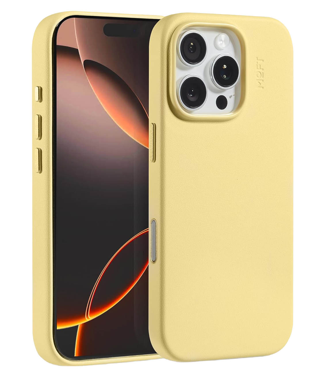 MOFT Snap Case for iPhone 16 Pro / Supports MagSafe / Vegan Leather / Panna Cotta