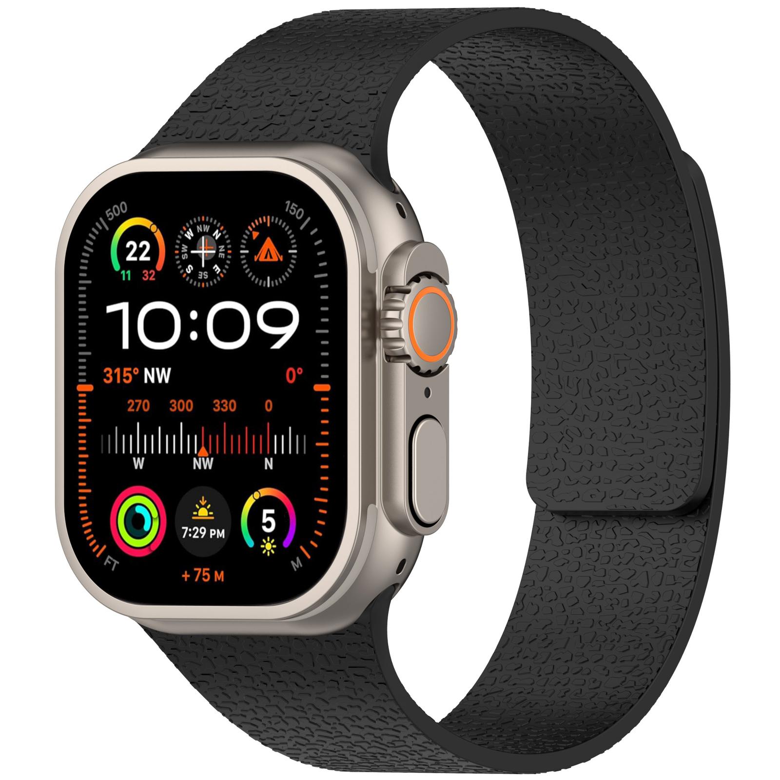 974Bands Apple Watch Strap / Magnetic / Size 42 / 44 / 45 / 49 / Soft Silicone / Black