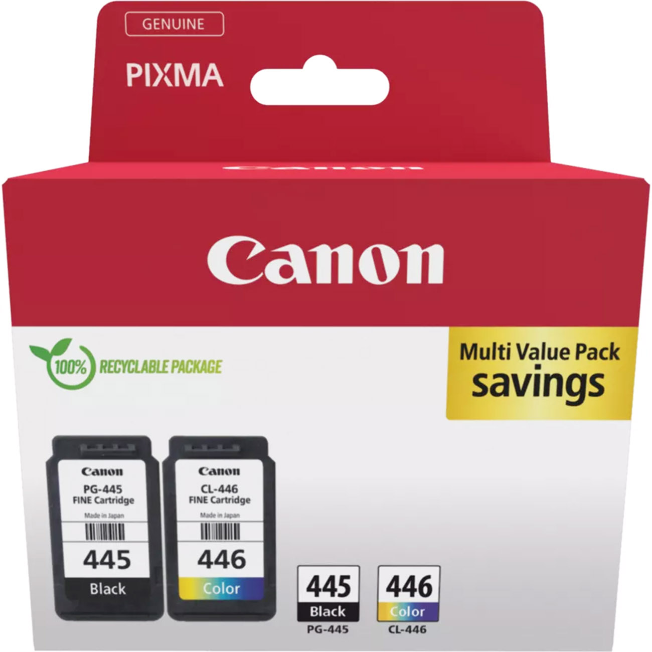 حزمة حبر ملون و اسود من Canon / نوع PG-445 و CL-446