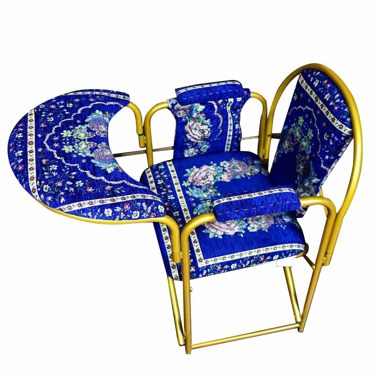 Sundus Prayer Chair / Built-in Pockets / Special Base for Sujud / Ergonomic Design / Blue