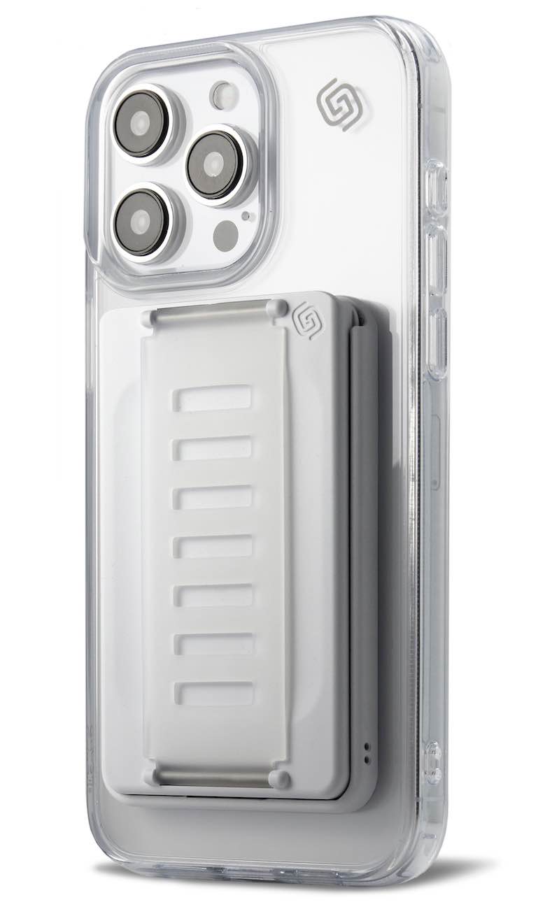 Grip2u Magnetic Holder & Wallet / Supports MagSafe / Holds 3 Cards / White