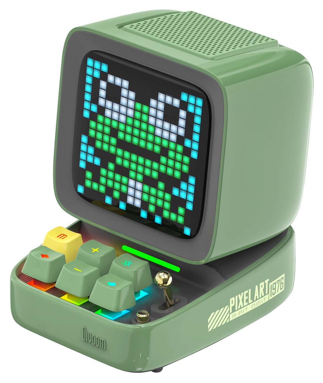 سماعة Ditoo Pro Retro من Divoom / مع شاشة بكسل / تعمل بالبلوتوث / اخضر