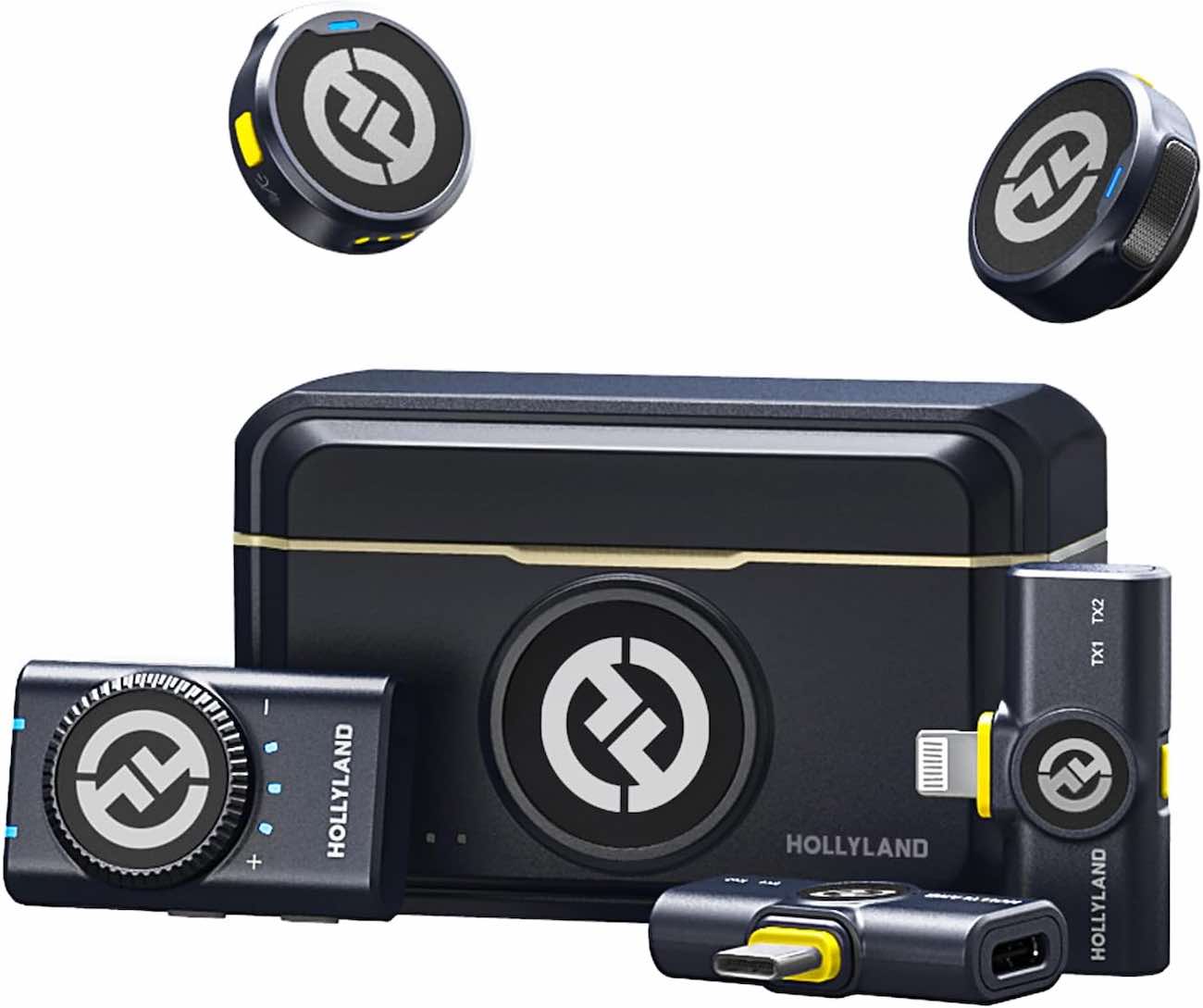 Hollyland Lark M2 Wireless Microphone / 3 Receivers: Type-C + Lightning + Audio Jack / Lightweight