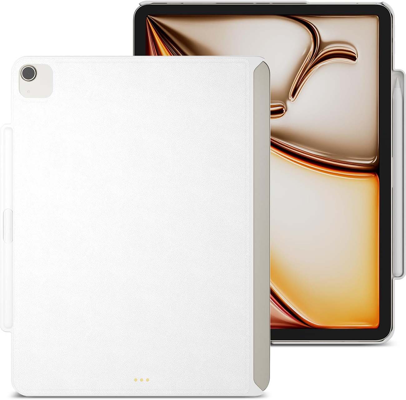 MagEasy CoverBuddy Case for iPad Air 13-inch 2024 / Support Apple Keyboard / White Leather