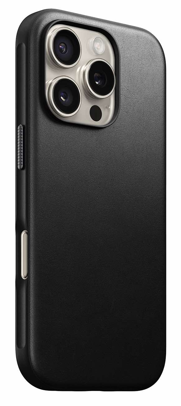 كفر Nomad Modern لايفون 16 برو / ضد الطيحات / يدعم MagSafe / جلد اسود