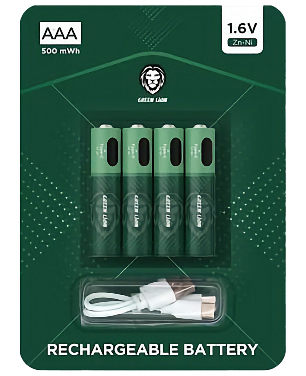 Green Lion AAA Rechargeable Battery / Pack of 4
