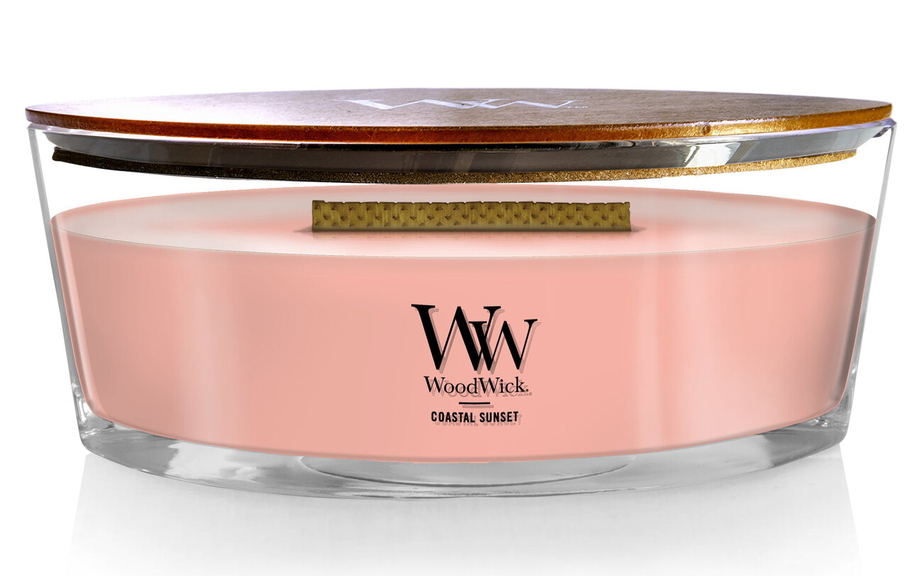 شمعة Woodwick المعطرة / غروب الشمس الساحلي / حجم كبير