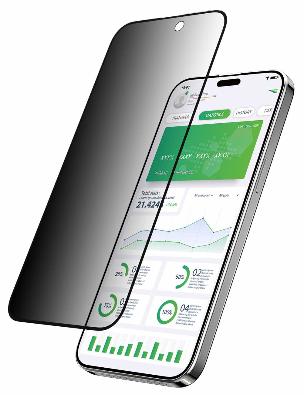 SwitchEasy Screen Protector for iPhone 16 Pro Max / Privacy Glass / High Durability