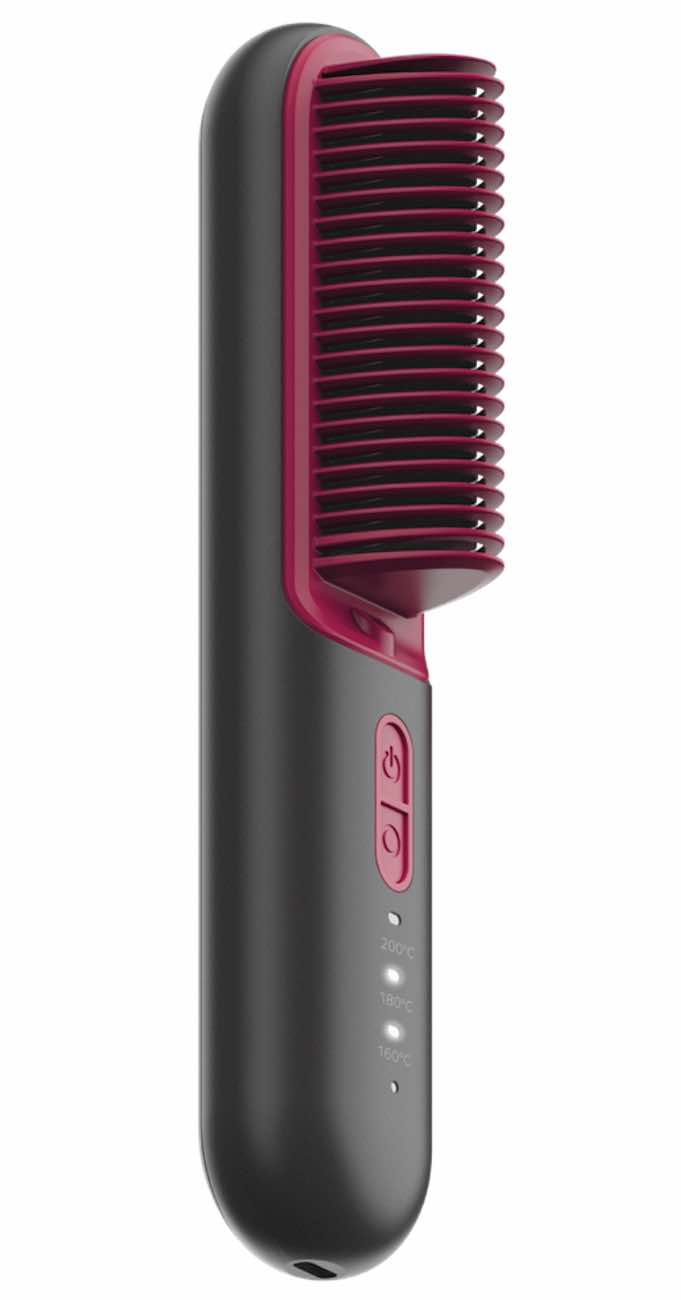 Momax Hair Straightener Brush / Battery Operated / Slim & Lightweight