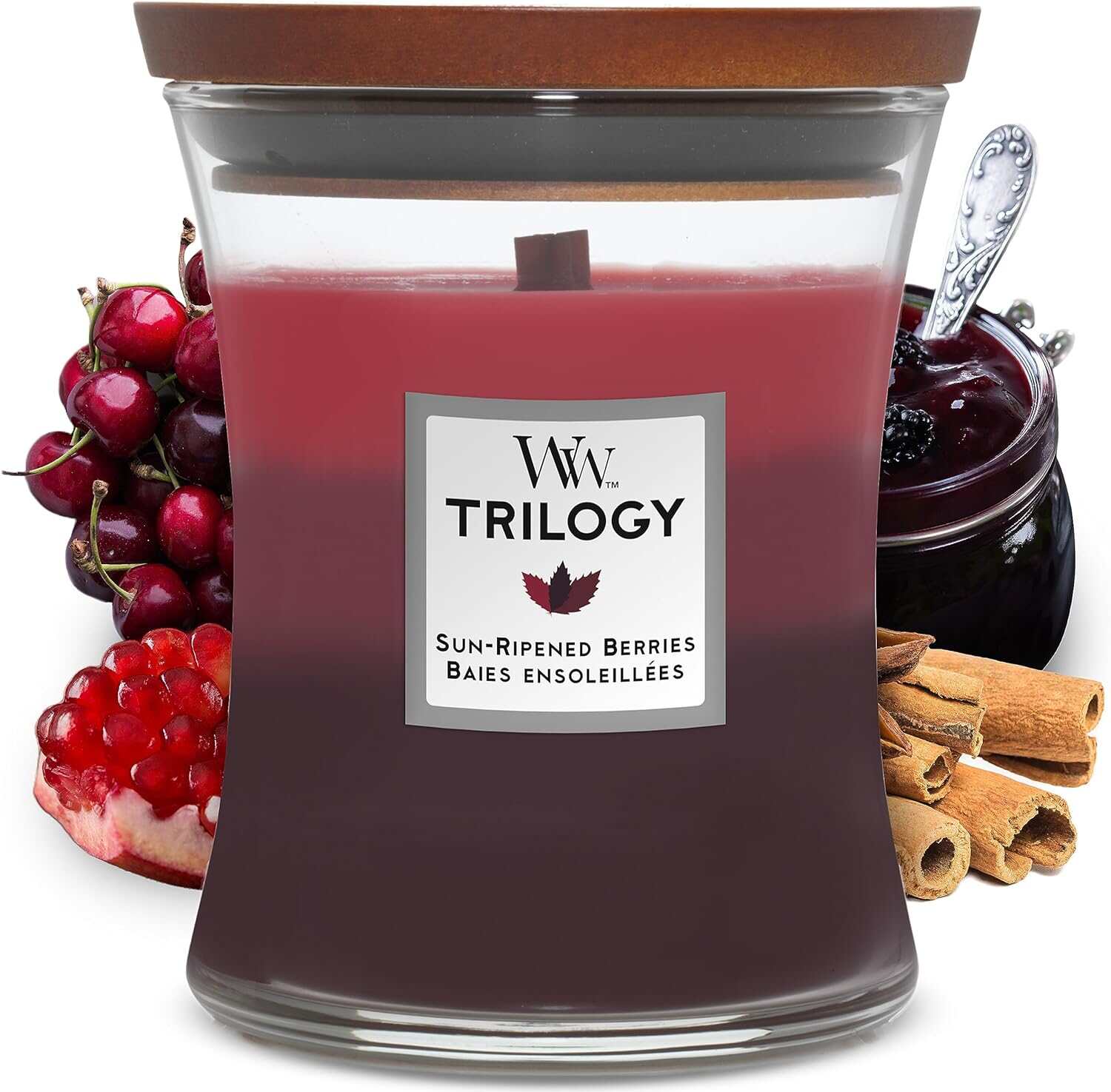 شمعة Woodwick المعطرة / Sun Ripened Berries / حجم كبير