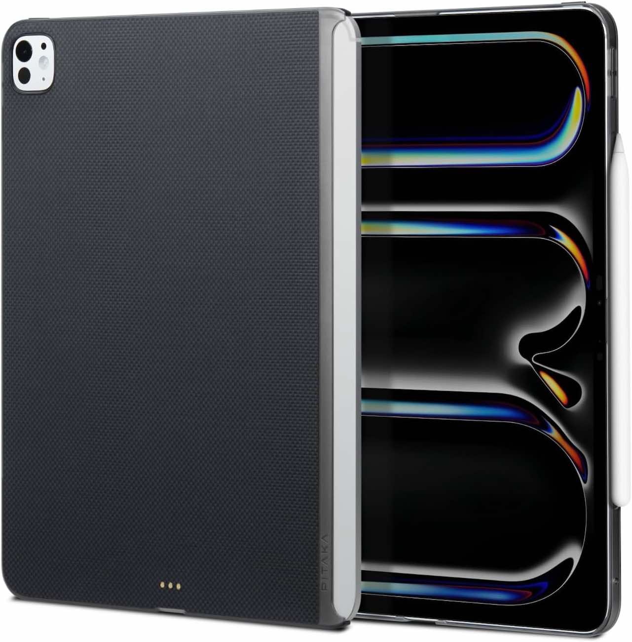 PITAKA MagEZ Case for iPad Pro 13 inch 2024 / Support Apple Keyboard / Slim Design / Black & Grey