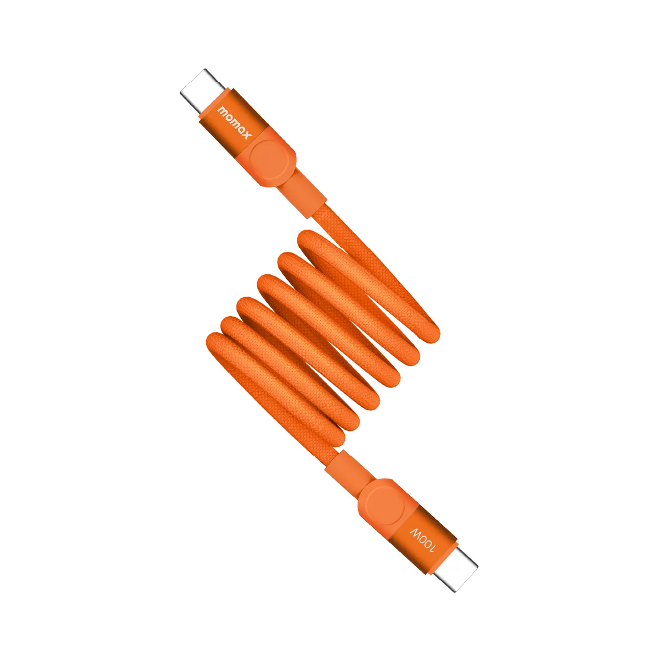 Momax MagLink Magnetic Cable / Type-C to Type-C / 100W Power / 1 Meter Length / Orange