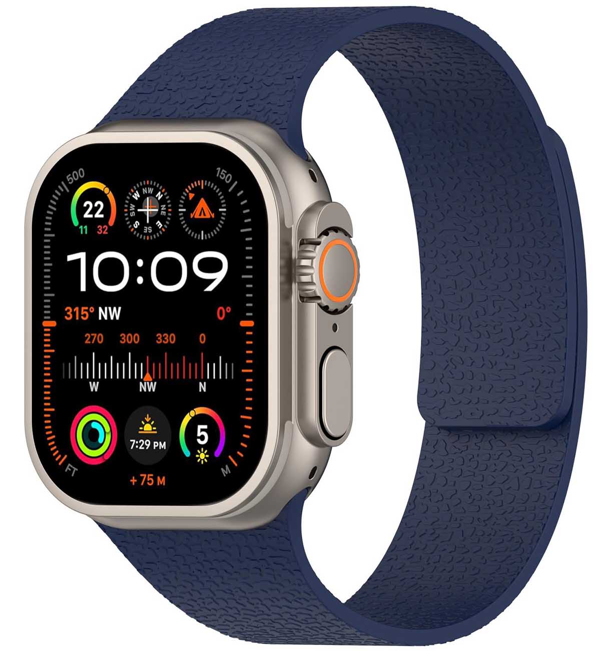 974Bands Apple Watch Strap / Magnetic / Size 42 / 44 / 45 / 49 / Soft Silicone / Blue
