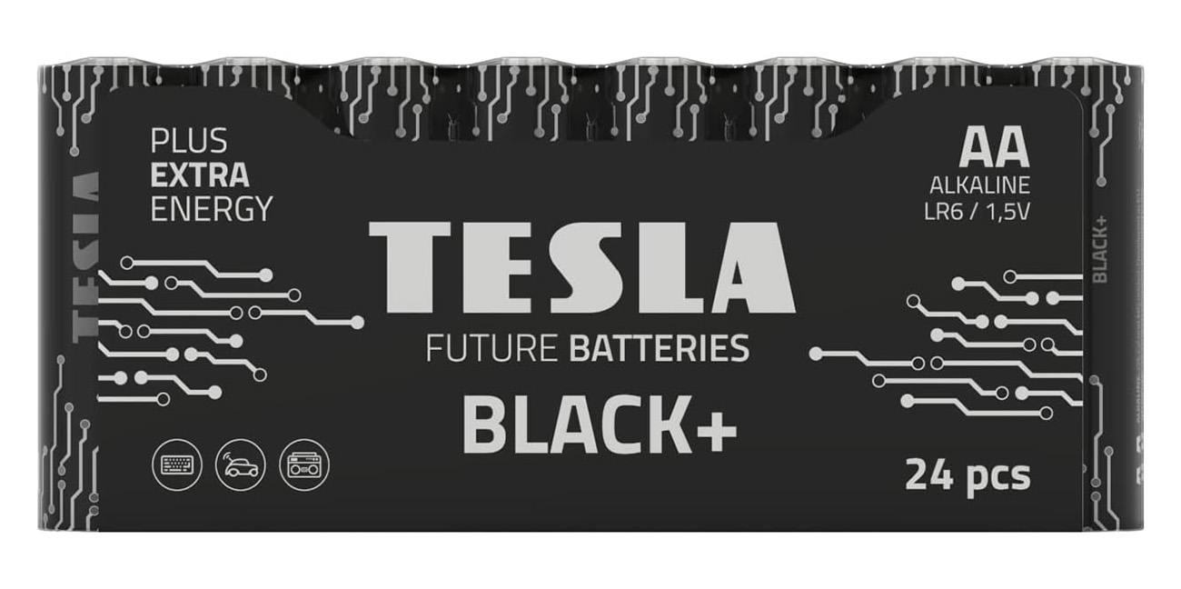 TESLA Black+ AA Batteries / Pack of 24